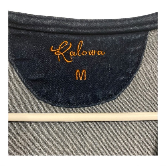 Retro Dark Blue Denim Romper M Chic Faux Leather Trim Side Cutout Full Front Zip - Picture 11 of 15